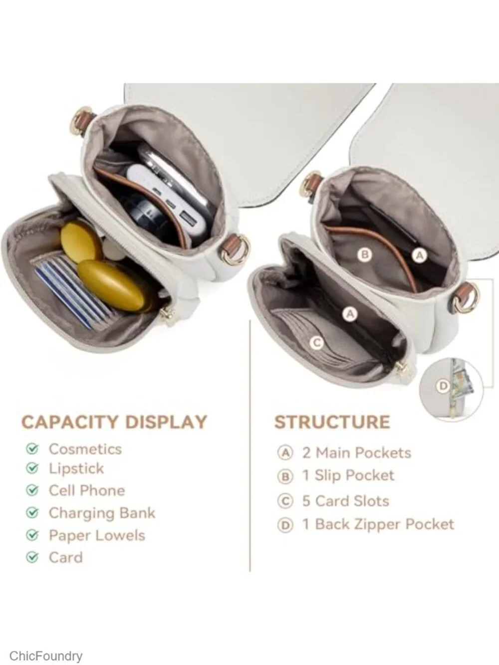 Faux Leather Crossbody Cell Phone Purse with Card Slots and Adjustable Strap